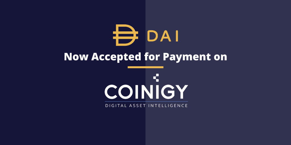 DAI Now Accepted for Payment on Coinigy