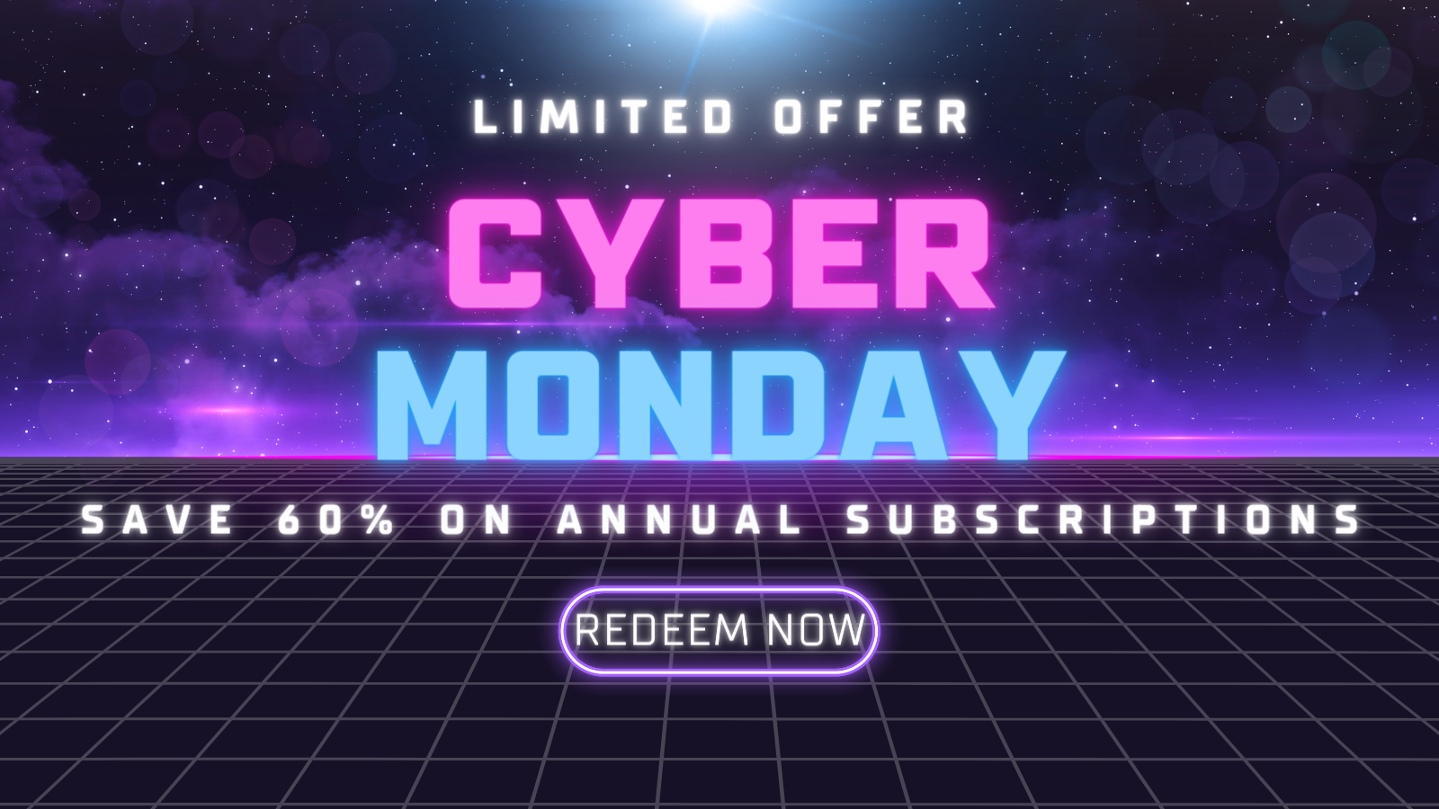 Cyber Monday Sale - 60% Off