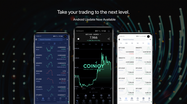 Coinigy Mobile v0.5.25 Now Available on Google Play