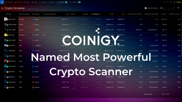 Coinigy Named As Most Powerful Crypto Scanner on Medium